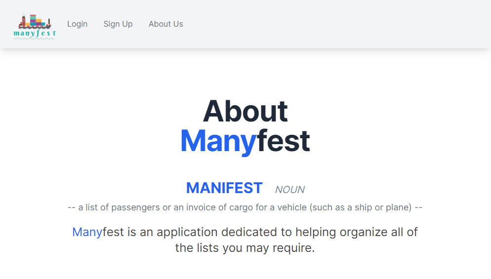 ManyFest web app