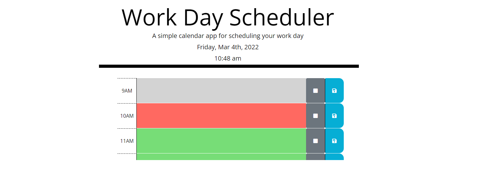 worday scheduling web app